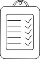 Blank checklist in black line art. vector