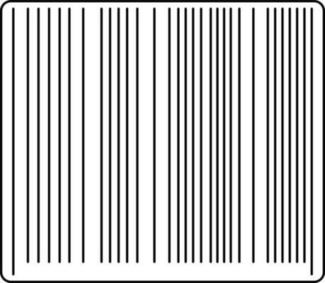 Black line art illustration of bar code in flat style.