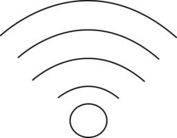 Black line art wireless sign on white background. vector