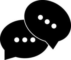 Chat speech bubble glyph icon. vector