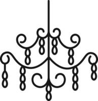 Line art illustration of chandelier icon. vector