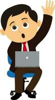 Working Businessman character. vector