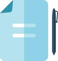 Document Paper with Pen icon in blue color. vector