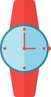 plano estilo reloj de pulsera icono en rojo y azul color. vector