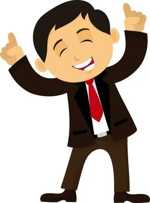 Young dancing Businessman Character.