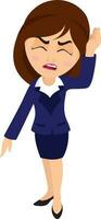 Character of crying business woman. vector