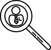 Employee Search sign or symbol in line art style. vector