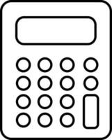 Flat line art illustration of Calculator. vector
