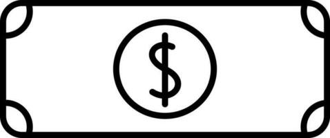 Vector sign or symbol of Dollar Note.