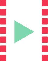 Movie film strip in flat illustration. vector