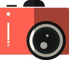 Shiny camera in orange and black color. vector