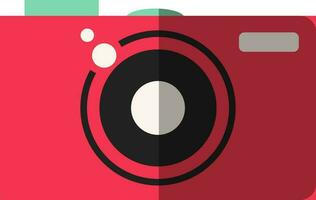 Black and red flat style camera icon. vector