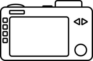 Camera front screen. Line art illustration. vector