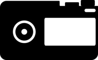 Black and white flat style camera. vector