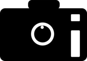 Black and white flat style camera. vector