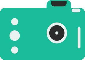 Green illustration of a camera. vector