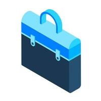 Illustration of briefcase on white background. vector