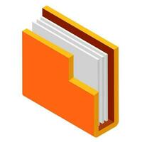 Orange file folder in 3d style. vector