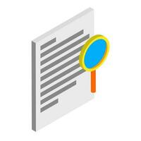 3d style of searching document element. vector