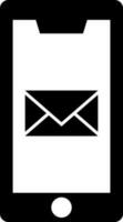 Mail or envelope in smartphone screen icon. vector