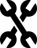 Glyph illustration of wrench for setting icon. vector