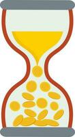 Flat illustration of a hourglass. vector