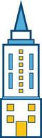 Flat vector style building tower.