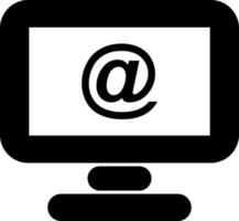 E-Commerce concept, Email on computer screen glyph icon. vector