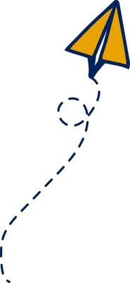 Flat style illustration of a paper plane.