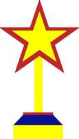 Illustration of a star trophy in flat style. vector