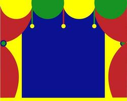 Curtains decorated cinema stage. vector