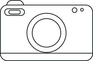 Black line art illustration of a digital camera. vector