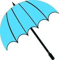 Isolated umbrella in black and blue color. vector