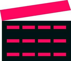 Clapper board in black and pink color. vector