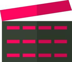 Clapper board in black and pink color. vector