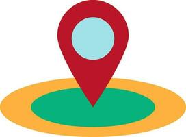 Pointer on map in flat style. vector