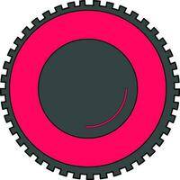 Black and pink camera lens. vector