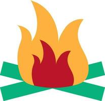 Flat style bonfire icon. vector