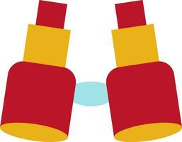 Binoculars in red and yellow color. vector