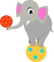 circo elefante con pelotas. vector