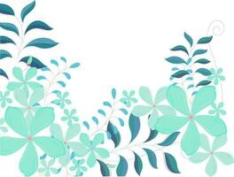 Flowers and leaves decorated background. vector