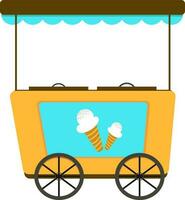 Illustration of ice cream cart. vector