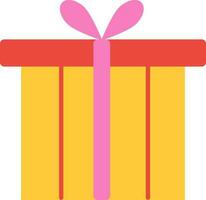 Flat style decorated gift box on background. vector