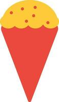 Decorated cone ice cream. vector