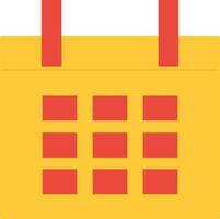 Isolated red and yellow calendar. vector