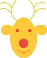 Character of reindeer face with horns. vector