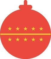 Yellow stars decorated red ball. vector