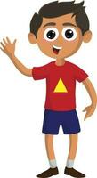 Funny little boy cartoon character. vector