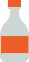 Flat bottle icon in orange color. vector