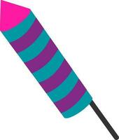 Firecracker rocket in pink and blue stripe pattern. vector